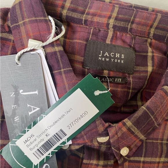 Jachs Bolivar Stretch‎ Doublecloth Shirt Burgundy XL Stitch Fix NWT - Picture 6 of 6